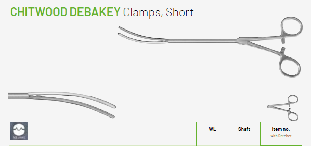 Plansza katalogowa VATS – Chitwood Debakey Clamps Short