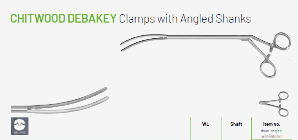 Plansza katalogowa VATS – Chitwood Debakey Clamps with Angled Shanks